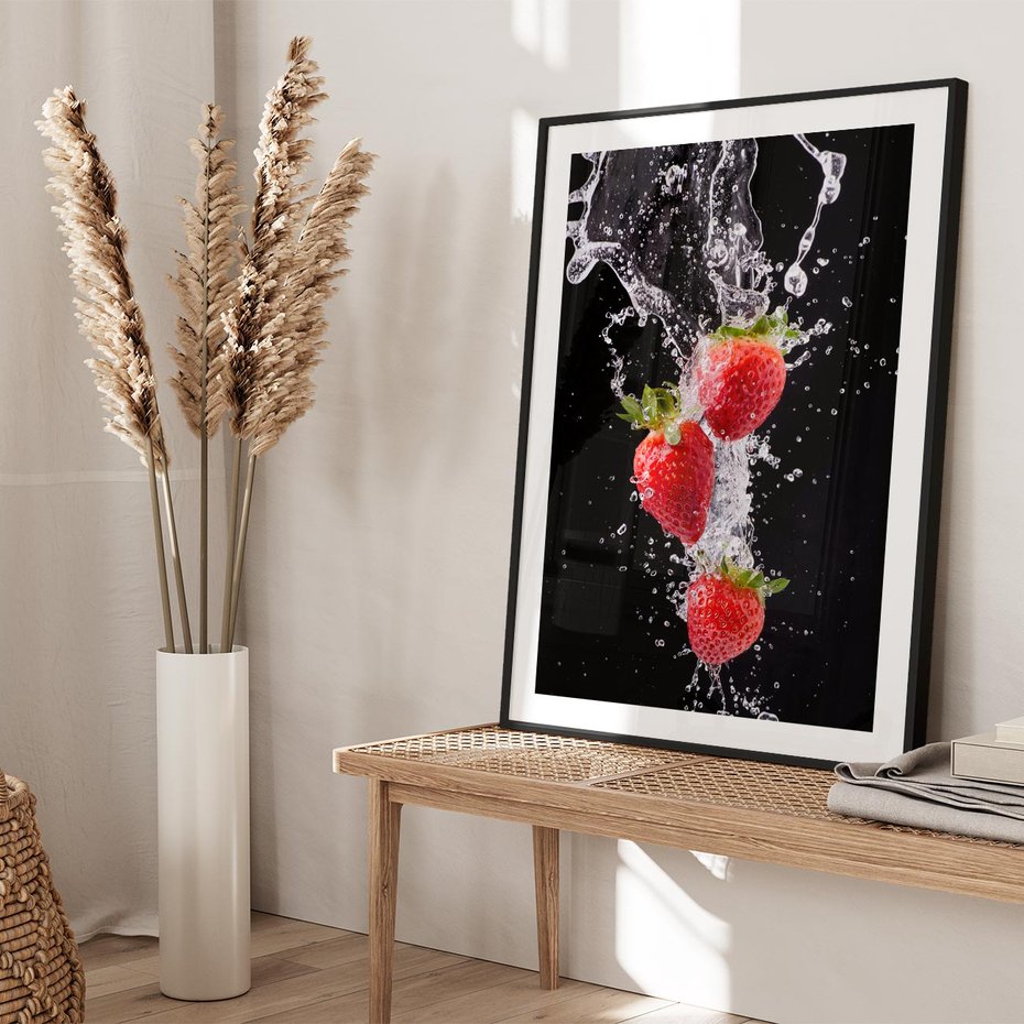 Plakat bez ramy 30x40 - Słodki urok truskawek - truskawki, owoce