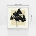 Obraz w ramie 50x50 - Ekspresja w szkicowanych kształtach - kwiaty, typografia - rama biała