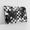 Obraz na płótnie 100x70 - Abstrakcyjna Szachownica: Gra Kolorów w 3D - 3D, abstrakcja