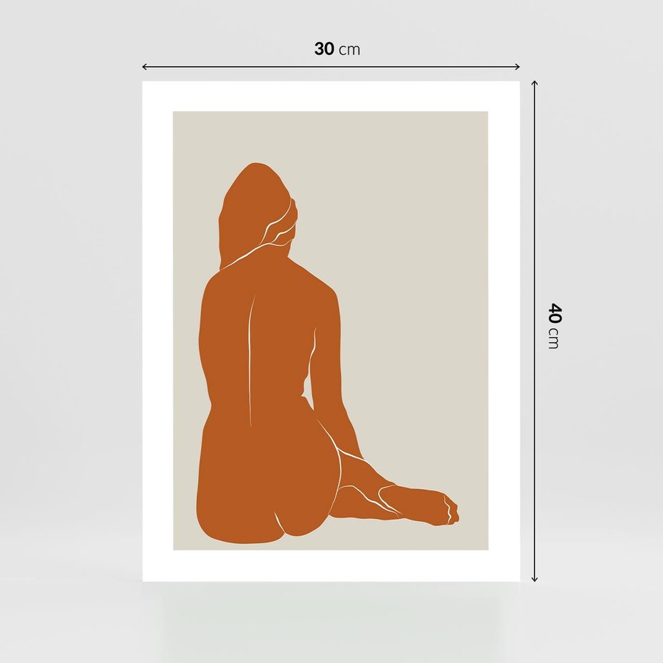 Plakat bez ramy 30x40 - Kobieca Sylwetka w Stylu Modernistycznym - modernistyczny pakat, kobieca sylwetka