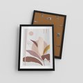 Plakat w ramie 30x40 - Pastelowa Uroda Natury: Kwiat z Złotymi Akcentami - pastelowa grafika, kwiat - rama czarna