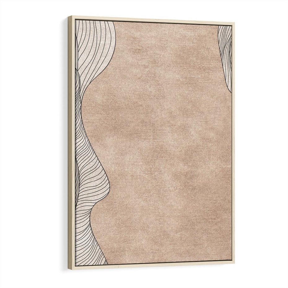 Obraz w ramie 70x100 - Symfonia uczuć i kształtów - delikatna kompozycja, falujące linie - rama drewno