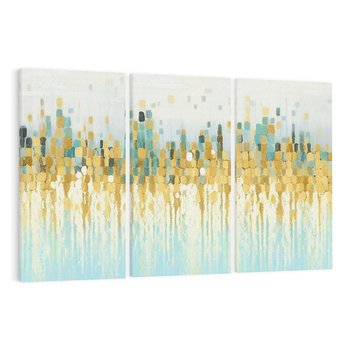 Obraz na płótnie 120x80 - Turkusowa Harmonia - abstrakcja, geometryczne plamki