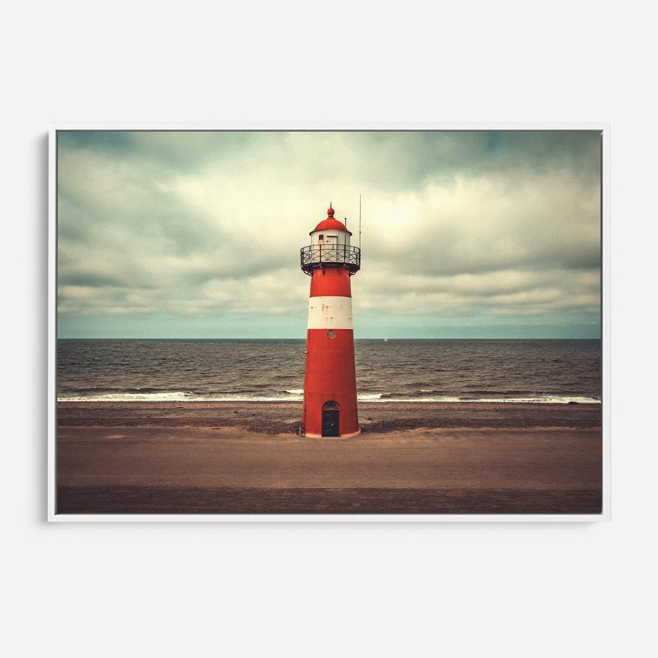 Obraz w ramie 100x70 - Retro Urok Morza - fotografia w stylu retro, vintage - rama biała