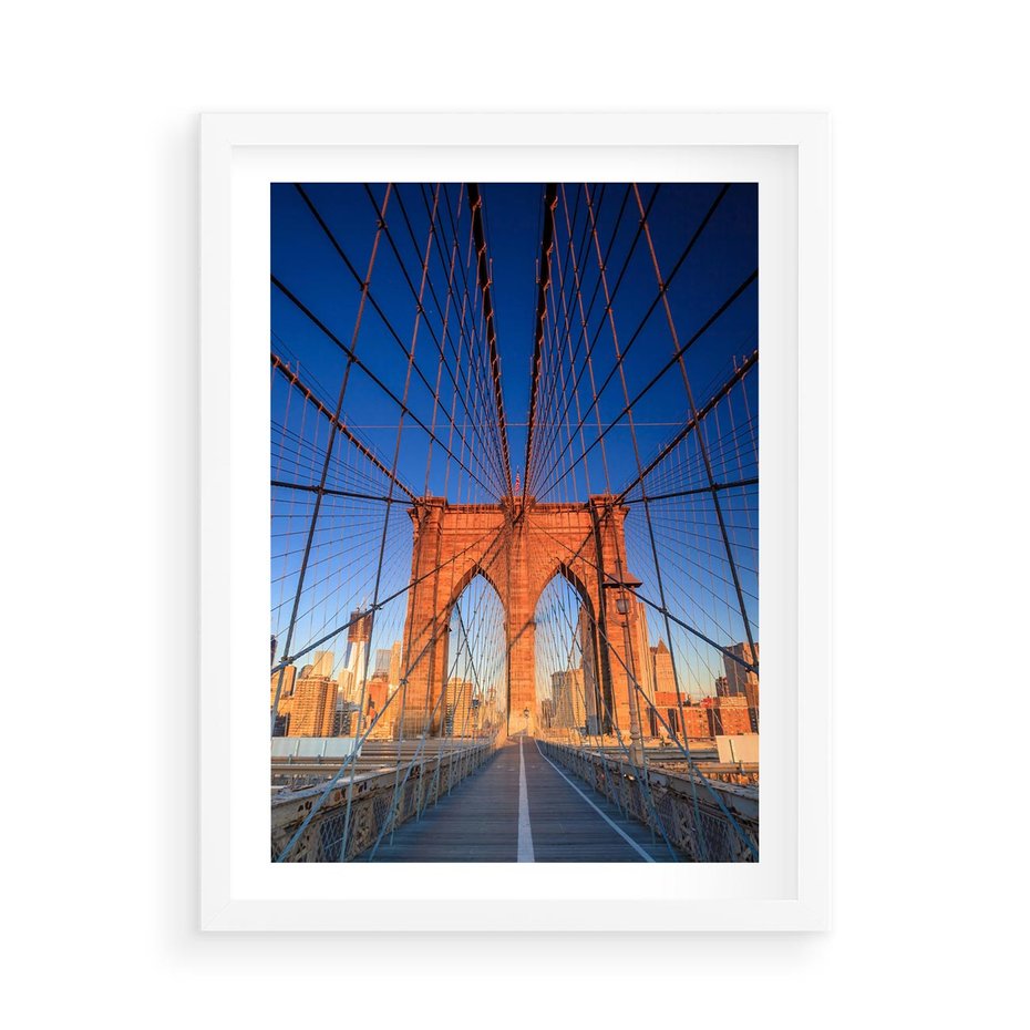 Plakat w ramie 50x70 - Most architektoniczne arcydzieło - most, architektura - rama biała