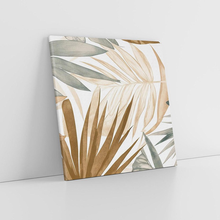 Obraz na płótnie 30x30 - Liście w Akwareli - akwarela, malowane liście