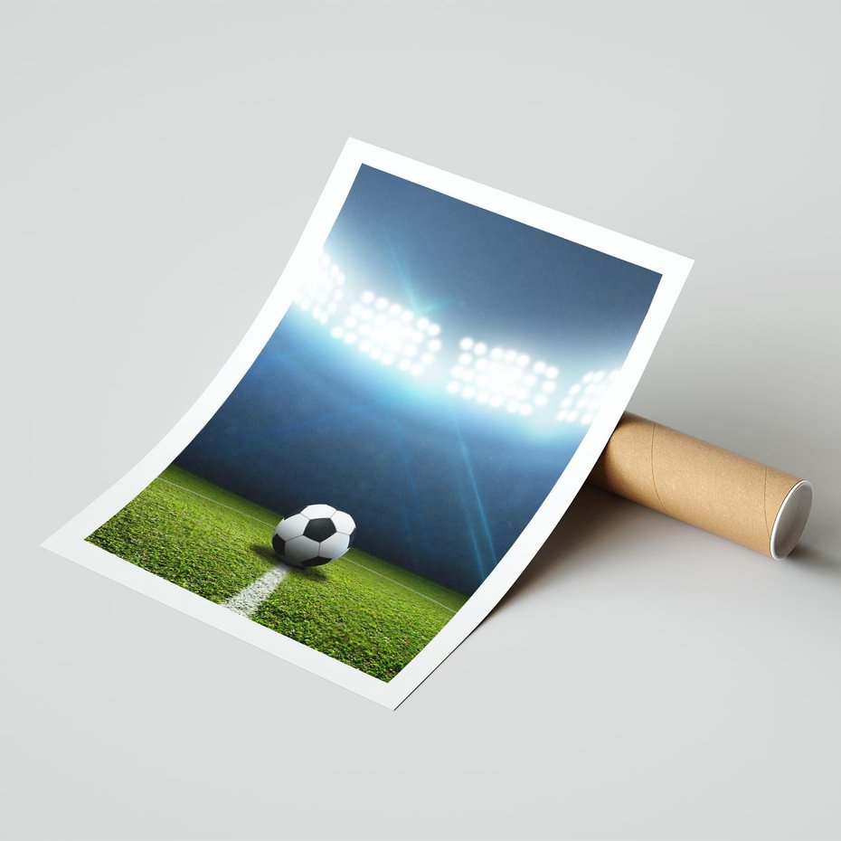 Plakat bez ramy 50x70 - Piłka w drodze do gola - piłka, gol