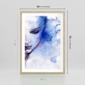 Plakat w ramie 50x70 - Graficzna magia kobiecej twarzy - grafika, kobieta - rama drewno