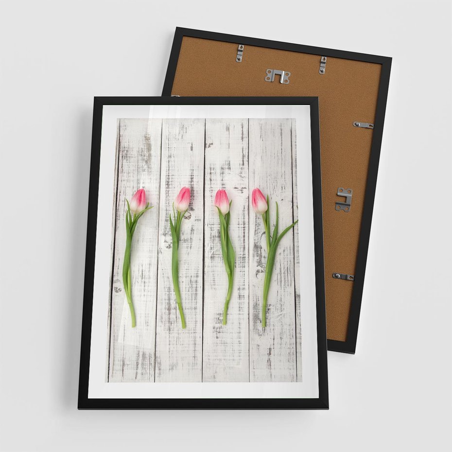 Plakat w ramie 50x70 - Kwintesencja Piękna - kwiaty, tulipany - rama czarna