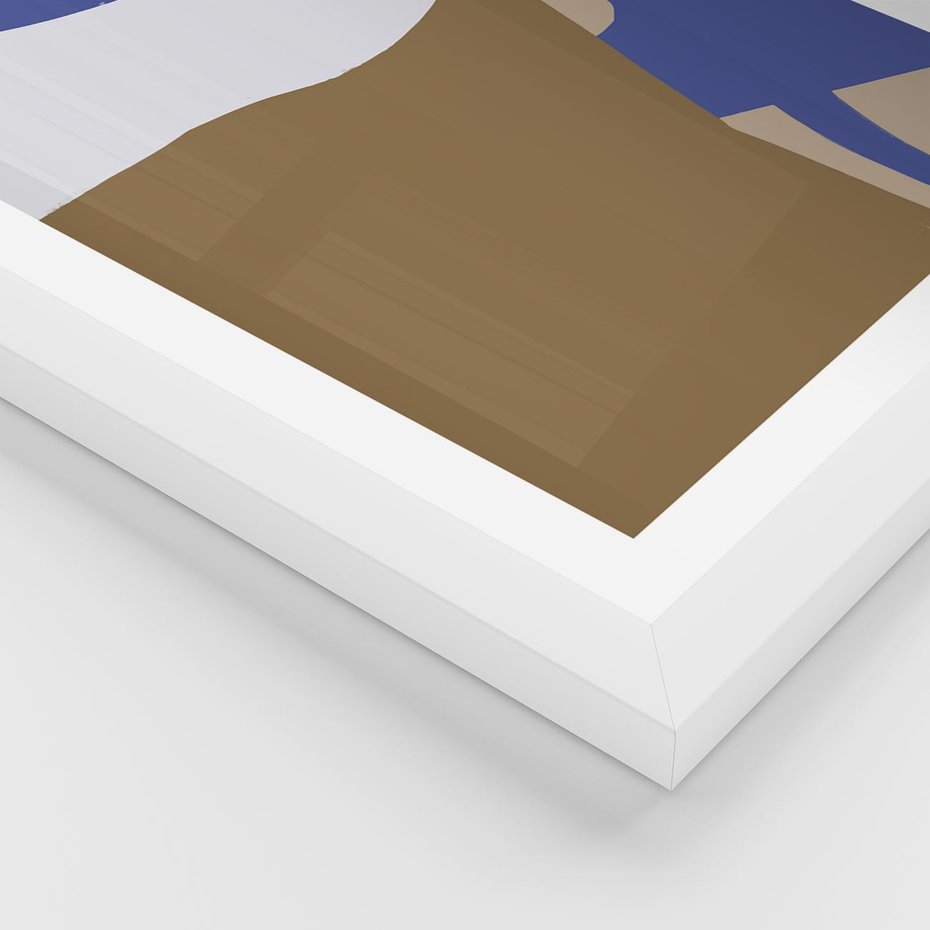 Plakat w ramie 30x40 - Kobiecy Wiatr - plakat retro, kobieta w kapeluszu - rama biała