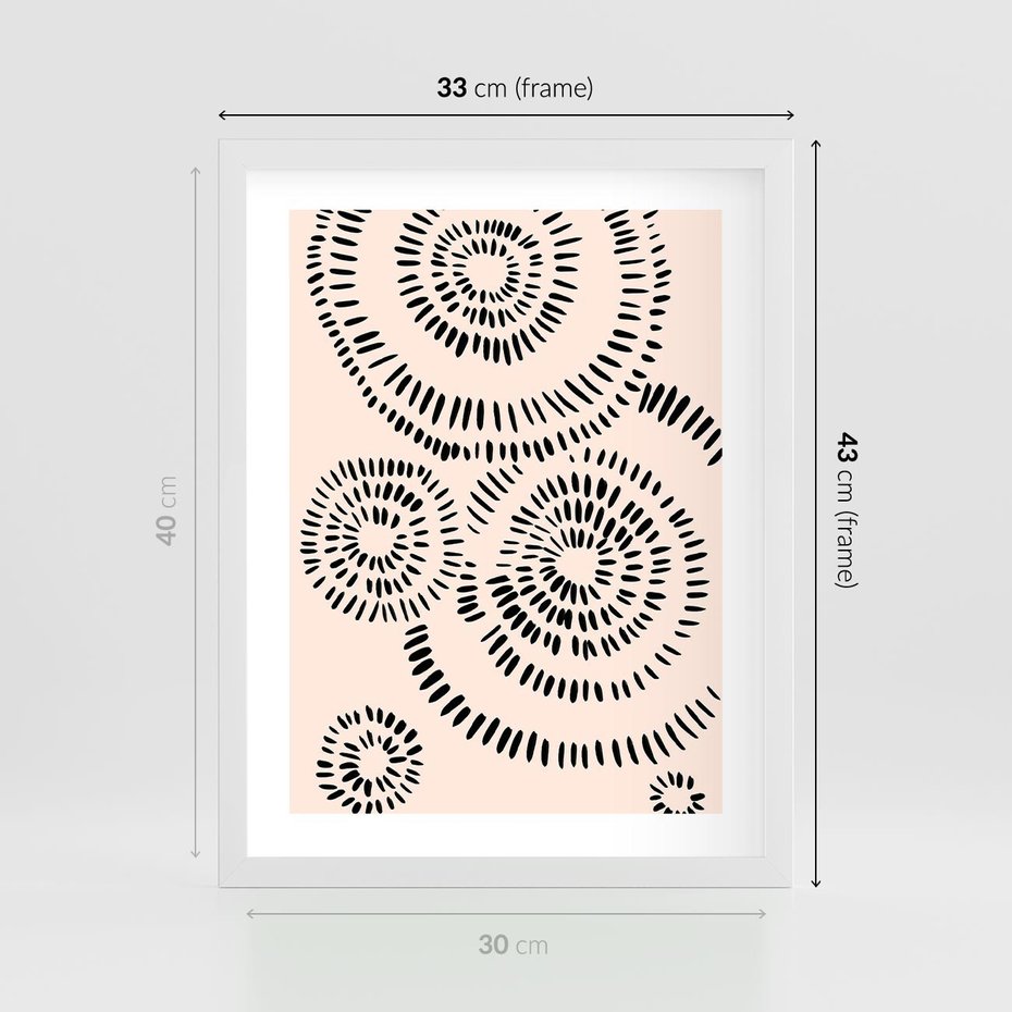 Plakat w ramie 30x40 - Abstrakcyjne Wnętrza - minimalistyczne kształty, odbicia - rama biała