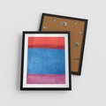 Plakat w ramie 40x50 - Migocące Formy - kolorowe akwarelowe pasy, odcienie czerwień - rama czarna