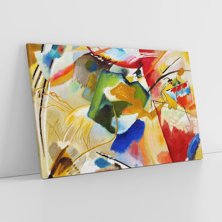 Obraz na płótnie 70x50 - "Obraz z Zielonym Centrum" (1913) Wassily Kandinsky - Reprodukcja - reprodukcja, obraz na płótnie