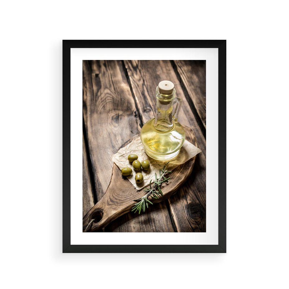 Plakat w ramie 30x40 - Oliwki w restauracji - oliwa, oliwki - rama czarna
