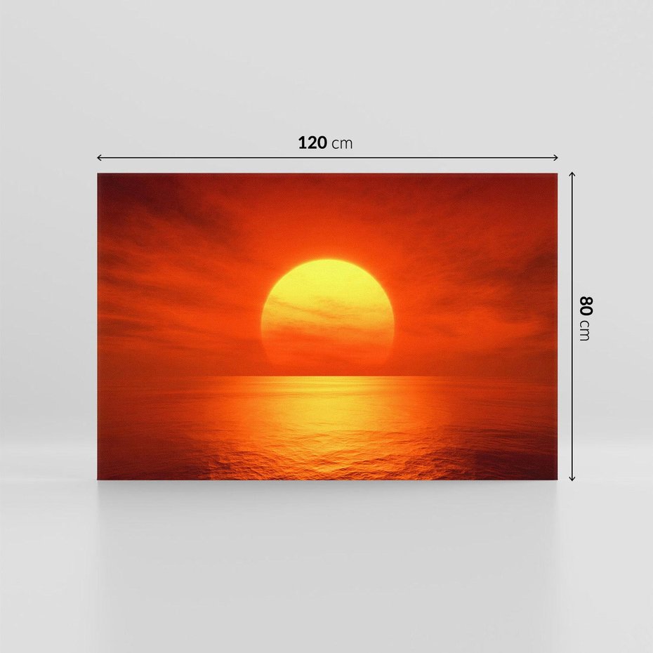 Obraz na płótnie 120x80 - Słońce nad morzem - słońce, morze