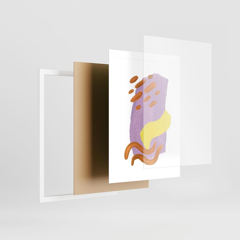 Plakat w ramie 50x70 - Kolorowe Pastelowe Spektrum - akwarela, minimalizm - rama biała