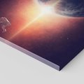 Obraz na płótnie 60x60 - Kosmiczne spotkanie: ziemia i słońce - kosmos, ziemia