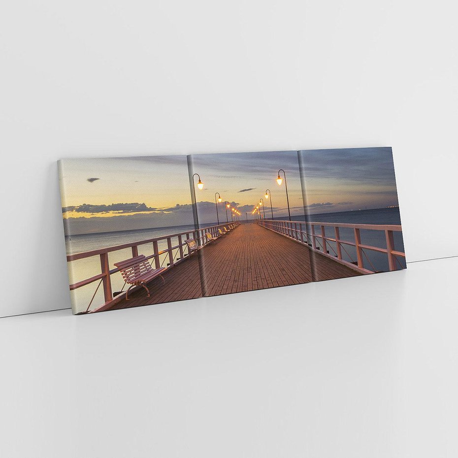 Obraz na płótnie 120x40 - romantyczny spacer nad morzem - Molo, Sopot