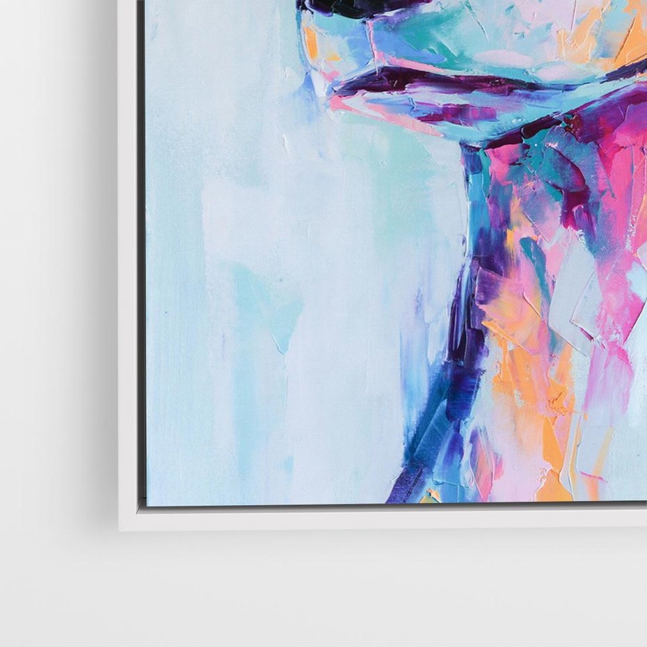 Obraz w ramie 50x50 - Cześć! Jak się Masz? - obraz olejny, zabawna sztuka - rama biała