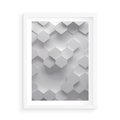 Plakat w ramie 50x70 - Kreatywna Forma - geometryczny, 3D - rama biała