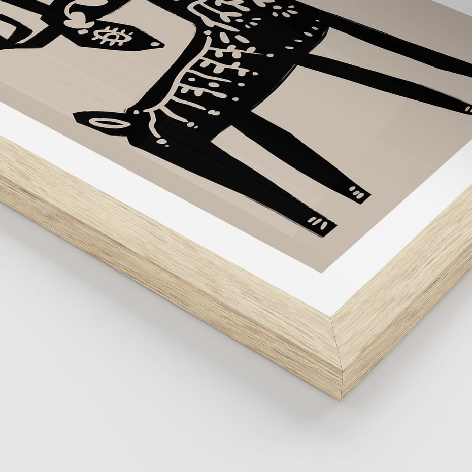 Plakat w ramie 30x40 - Konturem Zdefiniowany - skandynawska sztuka, jeleń - rama drewno