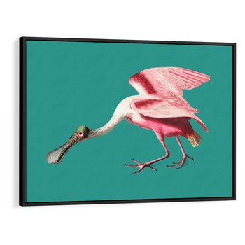 Obraz w ramie 100x70 - Różowy Ptak Wyobraźni - różowy ptak, wyobraźnia - rama czarna