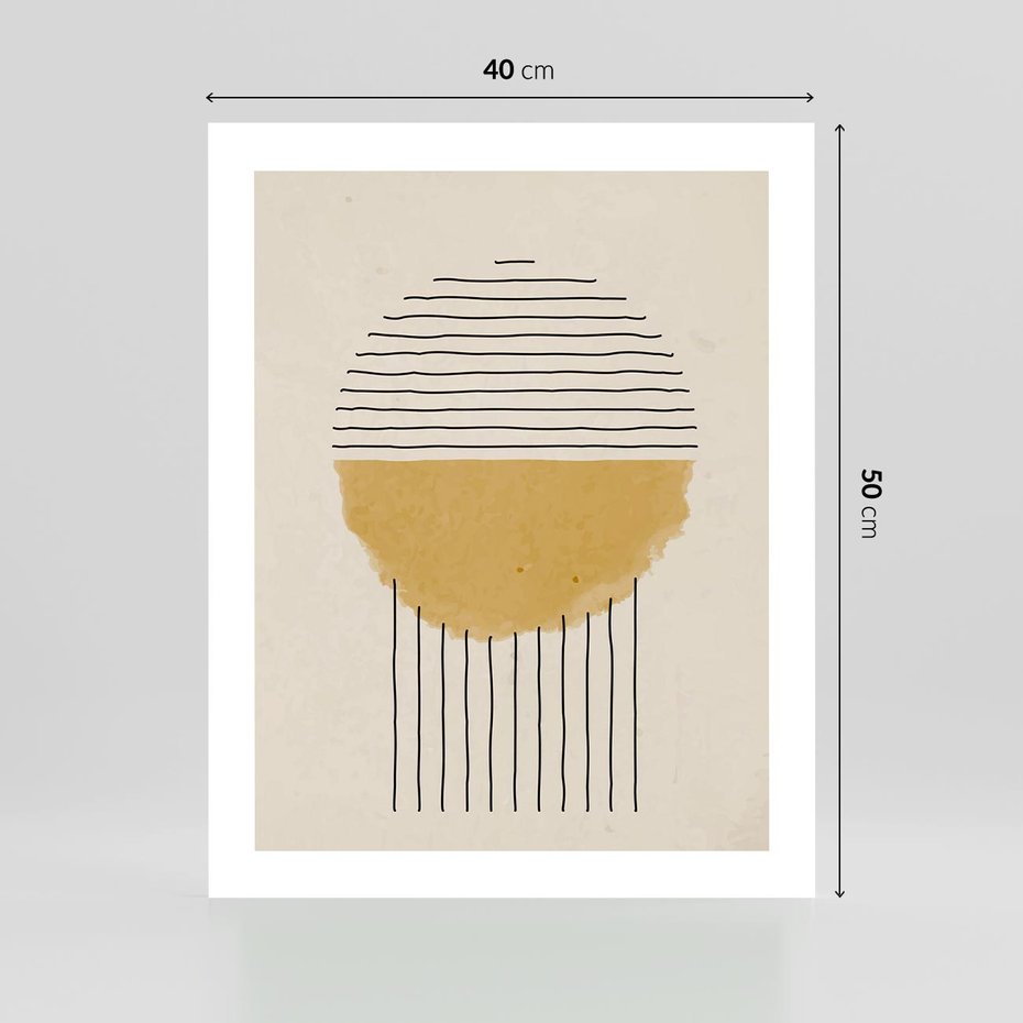 Plakat bez ramy 40x50 - Podróżne Kreski - akwarelowa plama, geometryczne szkicowane kształty