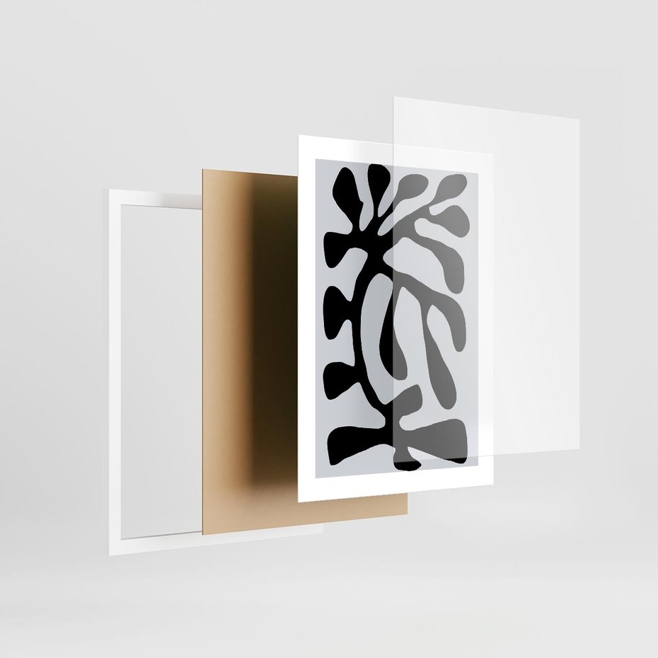 Plakat w ramie 30x40 - Przenikające Refleksje - matisse, sztuka nowoczesna - rama biała