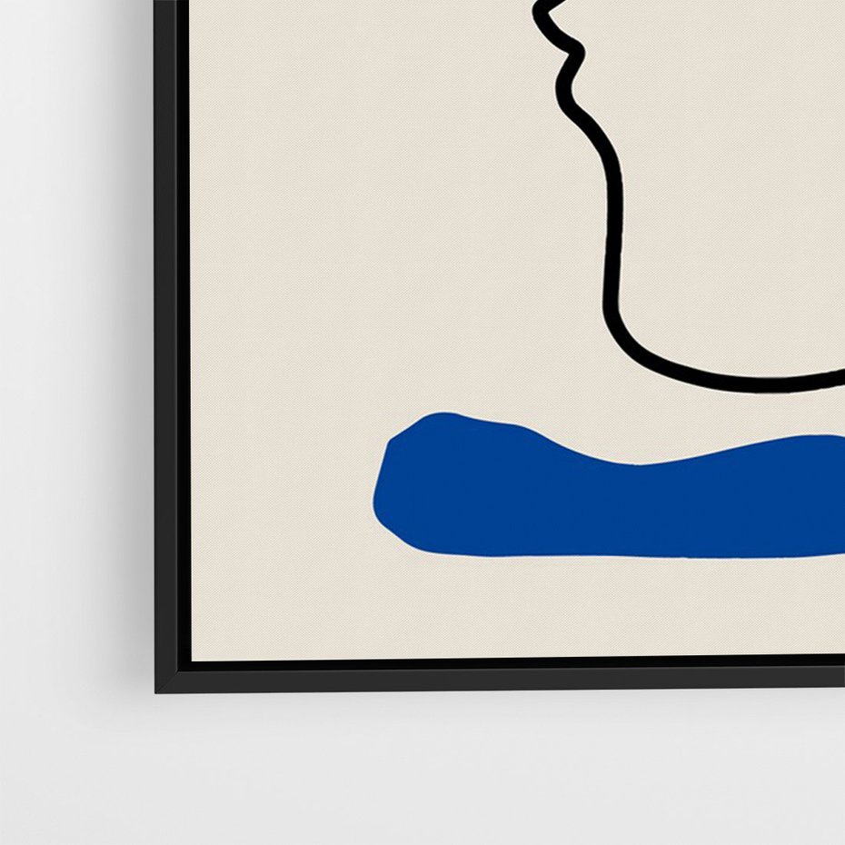 Obraz w ramie 70x100 - Impresje Kształtów - abstrakcyjny obraz, przypomina twarz - rama czarna