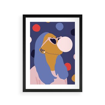 Plakat w ramie 40x50 - Odbicie Kobiety - nowoczesny plakat, styl retro - rama czarna