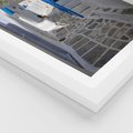 Plakat w ramie 30x40 - Uroki Santorini: Perspektywiczna Uliczka - uliczka, perspektywa - rama biała