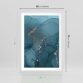 Plakat w ramie 50x70 - Marmurowa Elegancja: Kolory Oceanu - marmur, kolory oceanu - rama biała