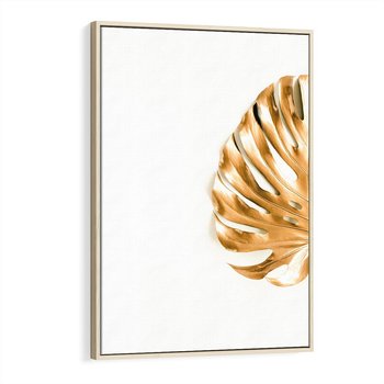 Obraz w ramie 50x70 - Przyjemność dla Oczu - złote, liście - rama drewno