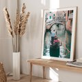 Plakat w ramie 30x40 - Kanały Wenecji - gondola, Wenecja - rama drewno