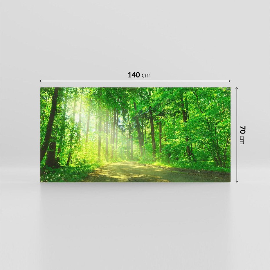 Obraz na płótnie 140x70 - Urok lasu na drodze - las, drzewa