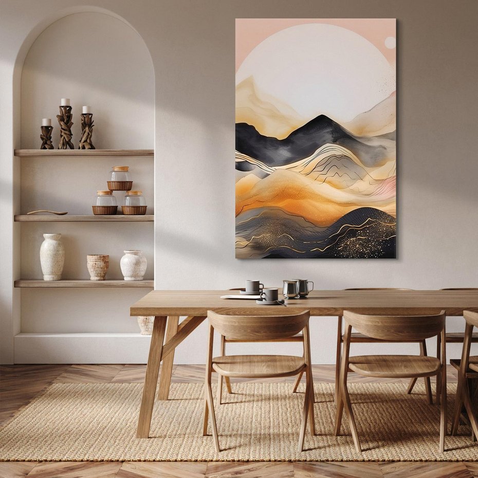 Obraz na płótnie 50x70 - Grafika Zachodu - nowoczesna grafika, odcienie pastelowe