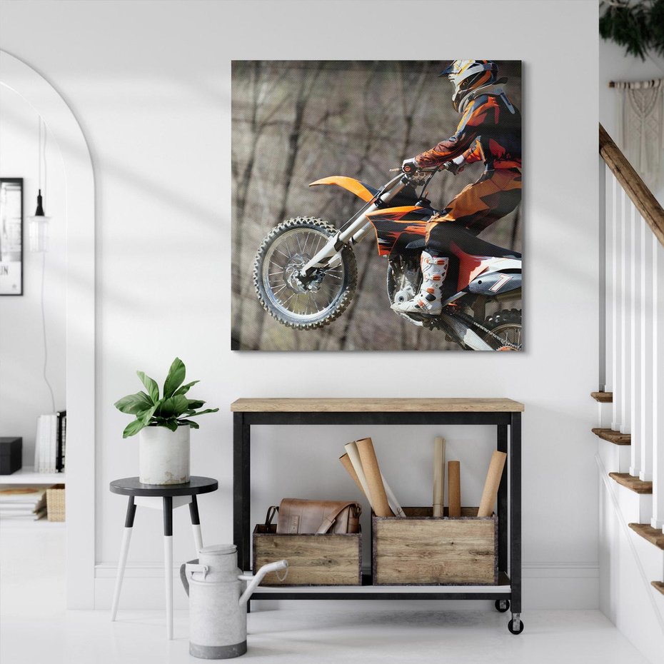 Obraz na płótnie 80x80 - Sportowy motocykl cross - motocykl, cross