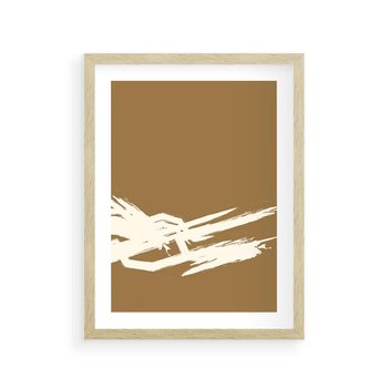 Plakat w ramie 50x70 - Taniec Energii - abstrakcyjne kreski, maźnięcia - rama drewno