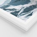 Plakat w ramie 40x50 - Surowość Gór - górskie szczyty, śnieg - rama biała