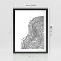 Plakat w ramie 30x40 - Refrakcje Przestrzeni - mnimalistyczna forma, czarne linie - rama czarna