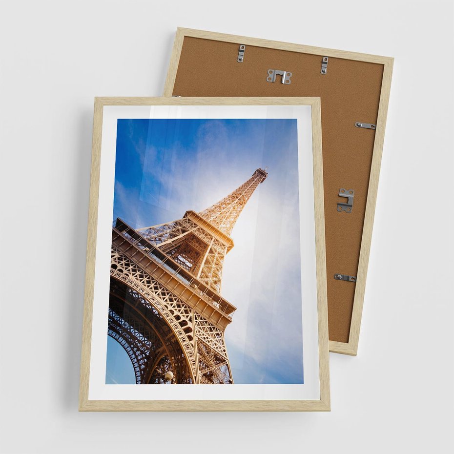 Plakat w ramie 50x70 - Eiffla - ikona Paryża - Eiffla, Paryż - rama drewno