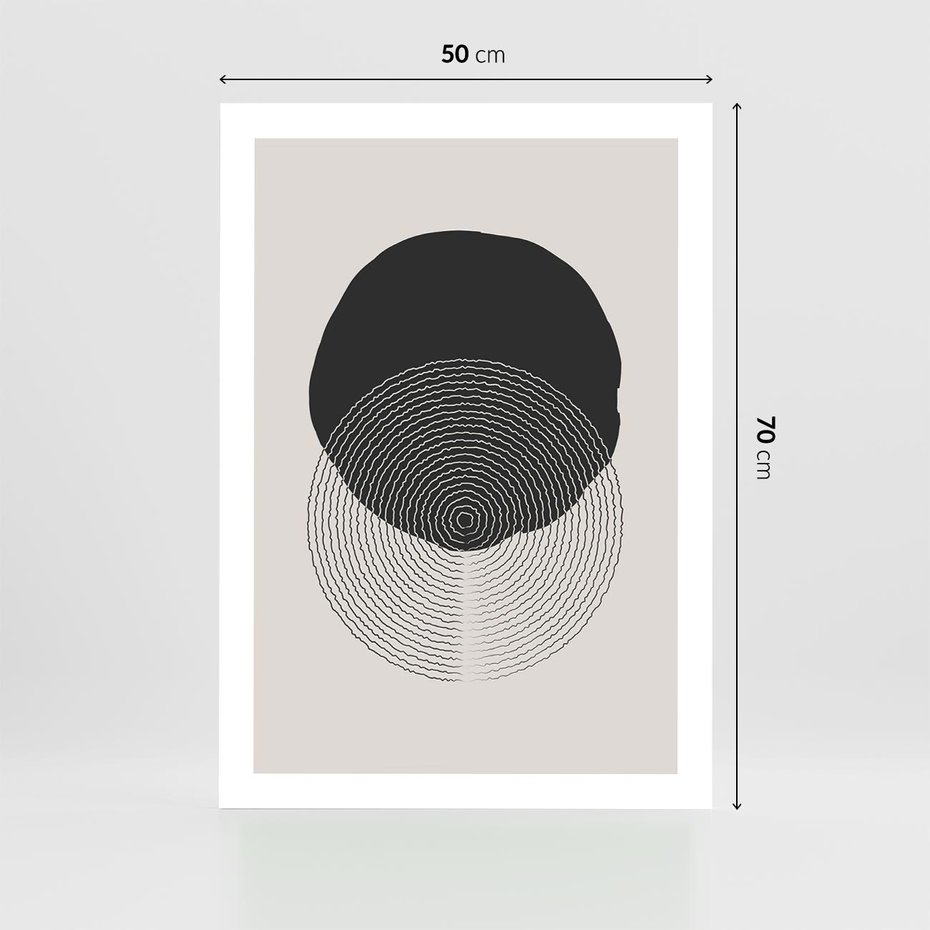 Plakat bez ramy 50x70 - Boho Przenikanie Uroku - abstrakcyjna kompozycja, okręgi