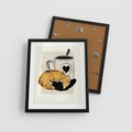 Plakat w ramie 40x50 - Śniadanie z Croissantem - grafika, croisant - rama czarna