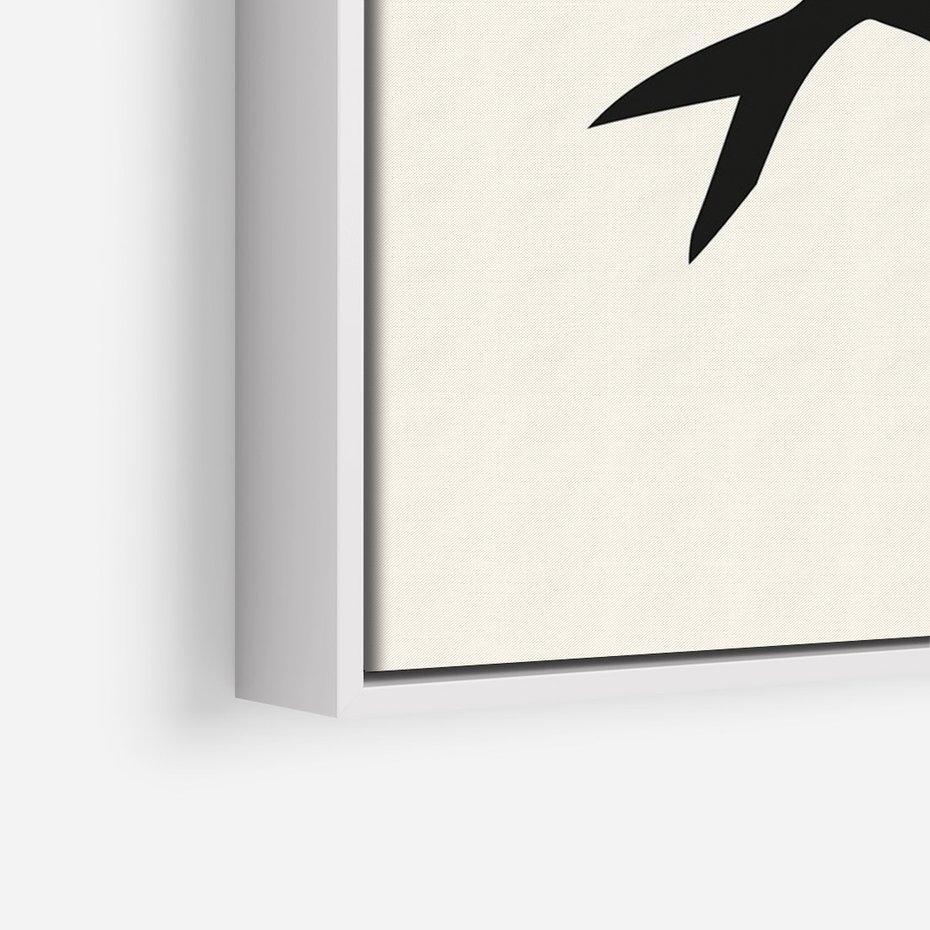 Obraz w ramie 80x120 - Kreatywne Echa - jaskółki, minimalizm - rama biała