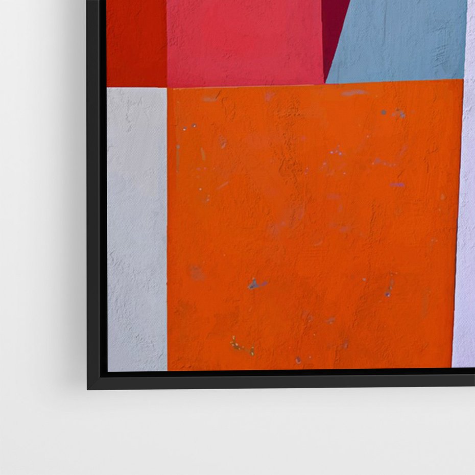 Obraz w ramie 50x70 - Migotliwe Nastroje Kształtów - różne geometryczne formy, olejny obraz - rama czarna