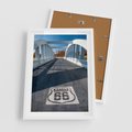Plakat w ramie 50x70 - Kansas i Route 66 - Kansas, route 66 - rama biała