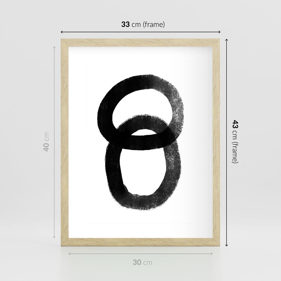 Plakat w ramie 30x40 - Kształtując Granice - abstrakcja, minimalizm - rama drewno