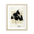 Plakat w ramie 40x50 - Ekspresja w szkicowanych kształtach - kwiaty, typografia - rama drewno