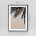Plakat w ramie 50x70 - Tropikalna Harmonia - palmy na tle nieba - rama czarna