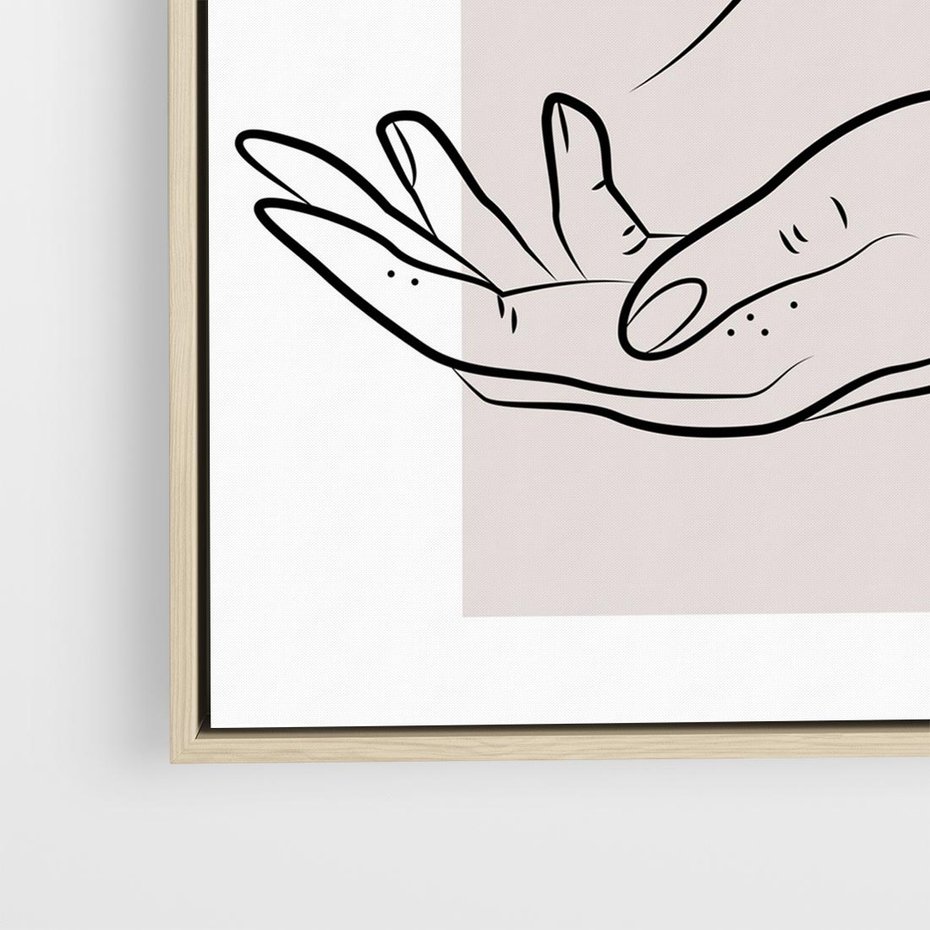 Obraz w ramie 80x80 - Wibracje Nieprzewidywalnych Form - bogo plakat, dłonie - rama drewno